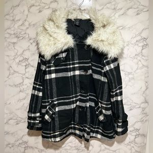 Oakley Women Abudant Black White Plaid Wool Jacket